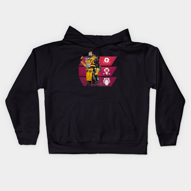 Caustic Apex Legends Kids Hoodie by Paul Draw